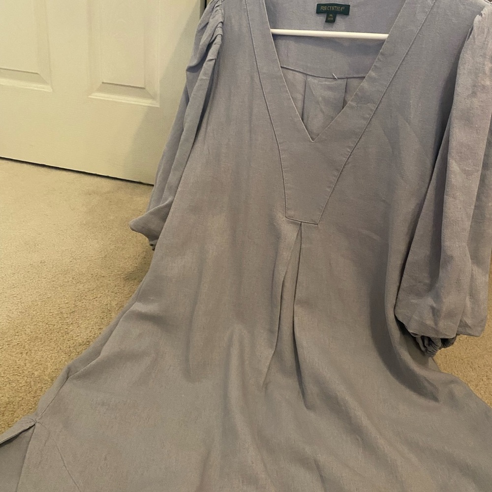Powder blue knee Length dress. Brand name For Cynthia